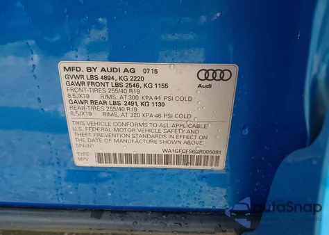 2016 Audi Q3 2.0T Premium Plus z USA, uszkodzony, nr VIN WA1GFCFS6GR005081